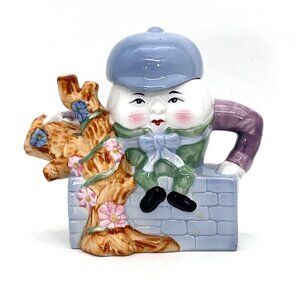 Vintage Feitx Humpty Dumpty Ceramic Teapot Nursery Rhyme Collectible Decor